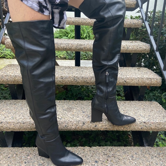 🖤 Leather Thigh High Boots ZARA - Picture 4 of 9